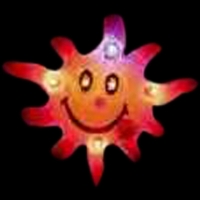 Custom sun shape flash lapel pin flashing light.... from ASI 36988 Artek USA...