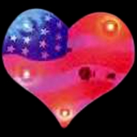 Custom heart shape US flag flash lapel pin with flashing light.... from ASI...