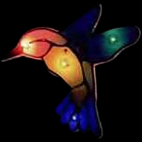 Custom woodpecker shape flash lapel pin with flashing light.... from ASI...