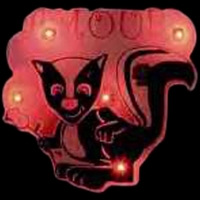 Custom squirrel flash lapel pin and attractive flashing light.... from ASI...