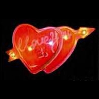 Custom two hearts shape flash lapel pin with flashing light.... from ASI...