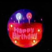 Custom flash lapel pin with "Happy Birthday" logo with flashing light.......