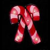 Custom cross candy cane flash lapel pin with flashing light.... from ASI...