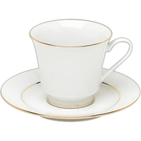 Gold banded cup and saucer in pedestal shape, 8 oz.... from ASI 68878 Mar's...