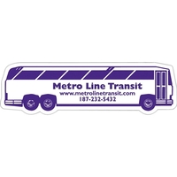 4.13" x 1.25" charter bus shaped magnet with four color process... from ASI...
