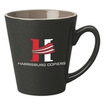 Ceramic 12 oz. latte mug with ear shape handle