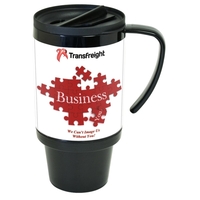 16 oz. clear acrylic mug with removable base, black lid, custom... from ASI...