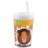 8 oz. children's tumbler with clear outer shell, white liner, lid... from ASI...