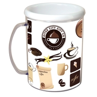 Clear acrylic mug with white liner and customizable inserts.... from ASI...