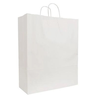 White Kraft paper 16" x 6" x 19.25" shopping bag with... from ASI 92480...
