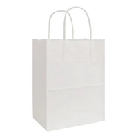 Eco White kraft serrated edge shopping bag