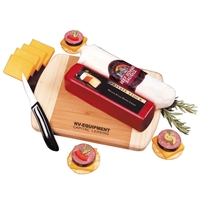 Bamboo cutting board with Mild Pepper Cheese and Beef Summer Sausage.... from...