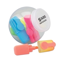 Plastic jar filled with neon highlighters. Closeout.... from ASI 63344 ZZ...