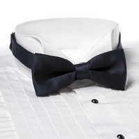Navy Blue Banded Bow Tie