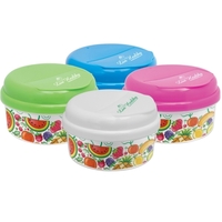 12 oz. snack container with snap-on lid, removable liner and 4CP... from ASI...