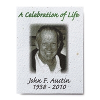 Seed paper memorial card.... from ASI 40646 Bloomin Promotions / Bloomin'...