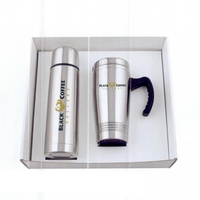 Stainless steel gift set. Includes a bottle and a grip mug.... from ASI 51197...