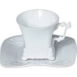 Cup and Saucer Square Shape Fine Porcelain