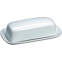 Premium quality white porcelain butter dish, holds 1/4 lb, 8".... from ASI...
