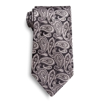 Silk Paisley Tie Black and Gray