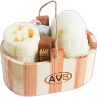 Wooden tub spa gift set, loofah, wood nail brush, pumice stone... from ASI...