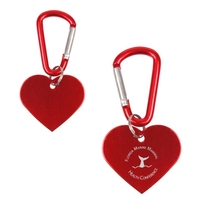 Classic military-style heart dog tag with functional mini-carabiner...