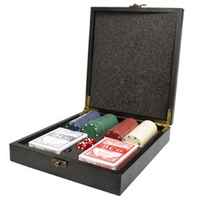 Poker game set packaged in black wooden box.... from ASI 40544 Binaco / Binaline