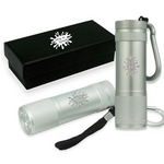 9 Led flashlight w/ black gift box