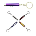Dual function laser pointer and LED flashlight keychain