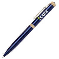Brass twist action ballpoint pen with gold and diamond accents.... from ASI...