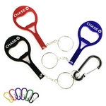 Tennis racket shape bottle opener key chain