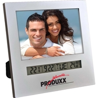 Photo frame with digital clock. Holds 4" x 6" photo. Multi-function.... from...
