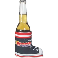 Four-color process bottle insulator with sneaker, 1/8" high density scuba...