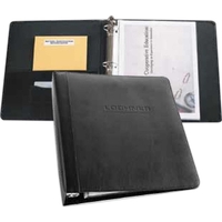 Accent - Deluxe bonded leather 1" binder with nickel finish... from ASI 43668...