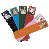 Leather bookmark. Made of leather with cream stitching.... from ASI 57702...