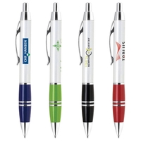 Click action aluminum pearl white barrel ballpoint pen.... from ASI 57702...