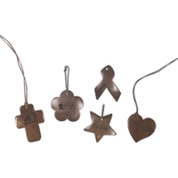 Distant Village Sprout Tyme - AwarenessRibbon - Coconut shell keepsake...