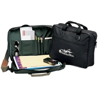 Polyester brief with clever main compartment with 3 open pockets and... from...