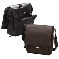 Leather vertical laptop messenger bag.... from ASI 79384 Preferred Nation Inc...
