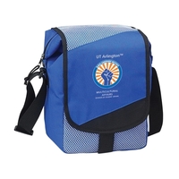 Sideline cooler include a front flap-over closure and holds 12... from ASI...
