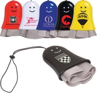 Soft fabric smiley lens cleaner with nylon lanyard. Closeout.... from ASI...