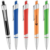Heavyweight metal pen with rich gloss enamel finish, matching color...