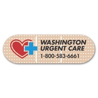 1 1/4" x 4" bandage shaped magnet with four color process... from ASI 68507...