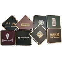 Square Coasters with 1 1/4" Emblem... from ASI 96235 Wehr Industries Inc