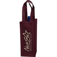 5" x 12" 80GSM non-woven polypropylene single-bottle wine tote with...