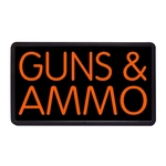Guns and Ammo 13" x 24" Simulated Neon Sign