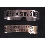 Aluminum cuff bracelet (6.25" L x .5" W)