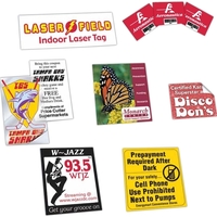 White Vinyl Square Corner Permanent Adhesive Back Custom