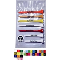 Value poly bag with five 2 3/4" tees, two 2 1/8"... from ASI 63500 Jomar...