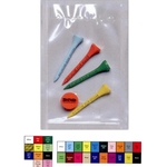 Value Poly Bag Pack w/ Four 2 1/8" Tees & 1 Marker